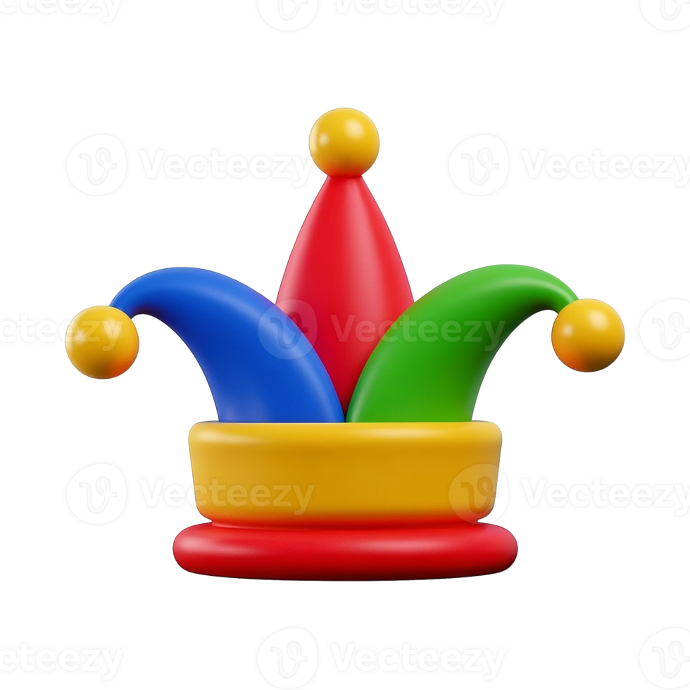 Vibrant Jester Hat Isolated On Transparent Background png