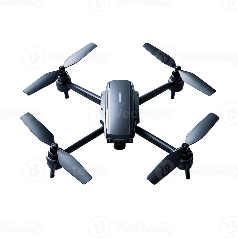 High Tech Drone In Studio Setting Isolated On Transparent Background png