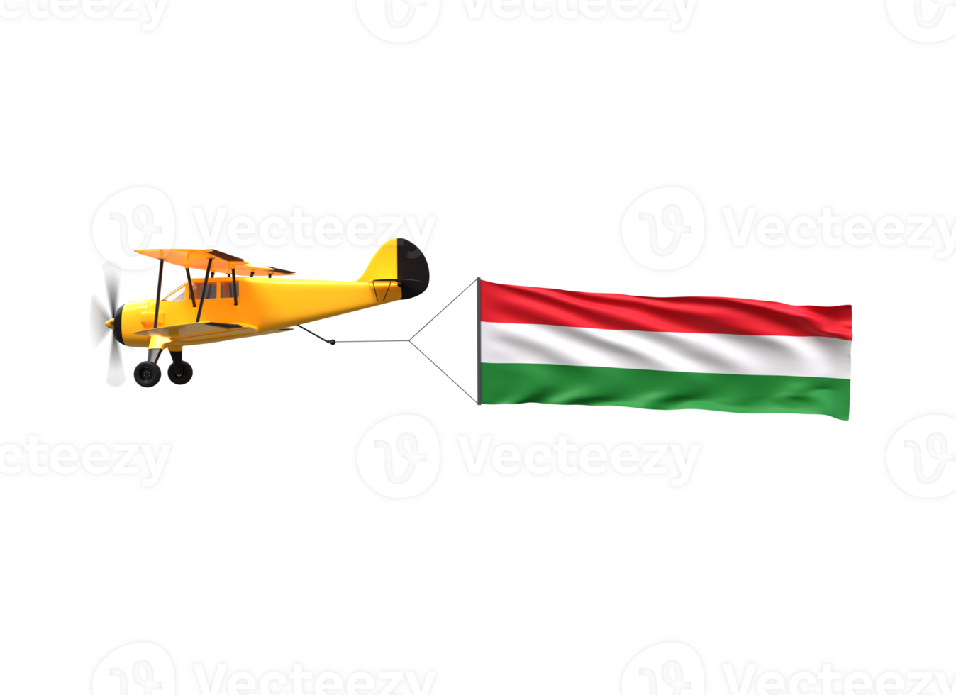 A small airplane flying next to a hungarian flag png