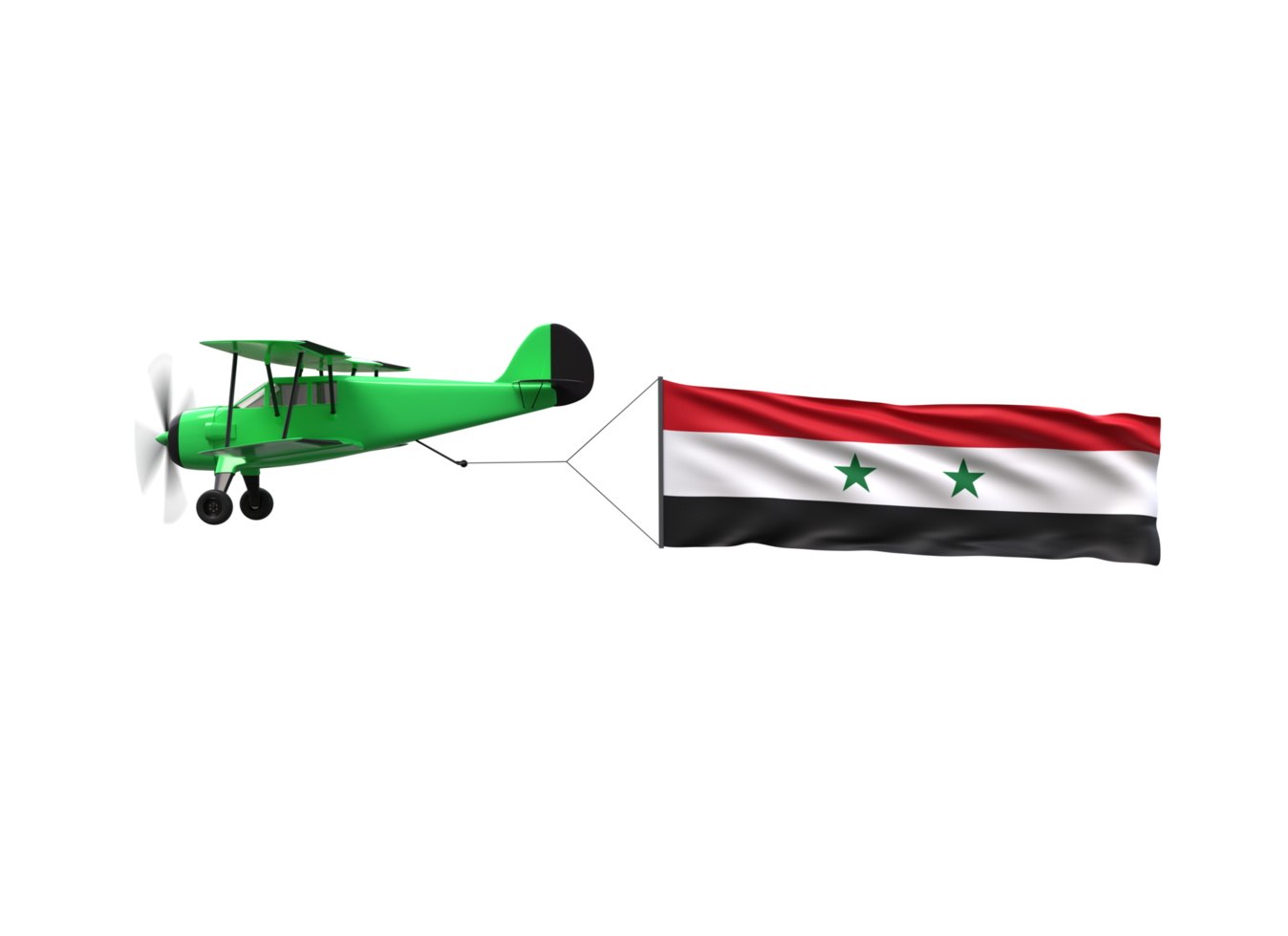 An airplane and a flag are flying in the air png