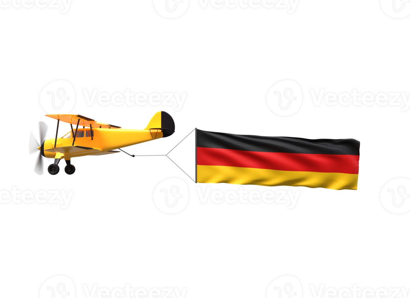 A small airplane flying over a german flag png