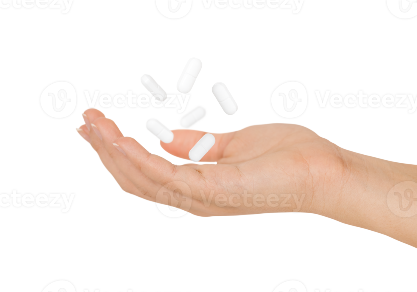 a hand holding pills on transparent background png