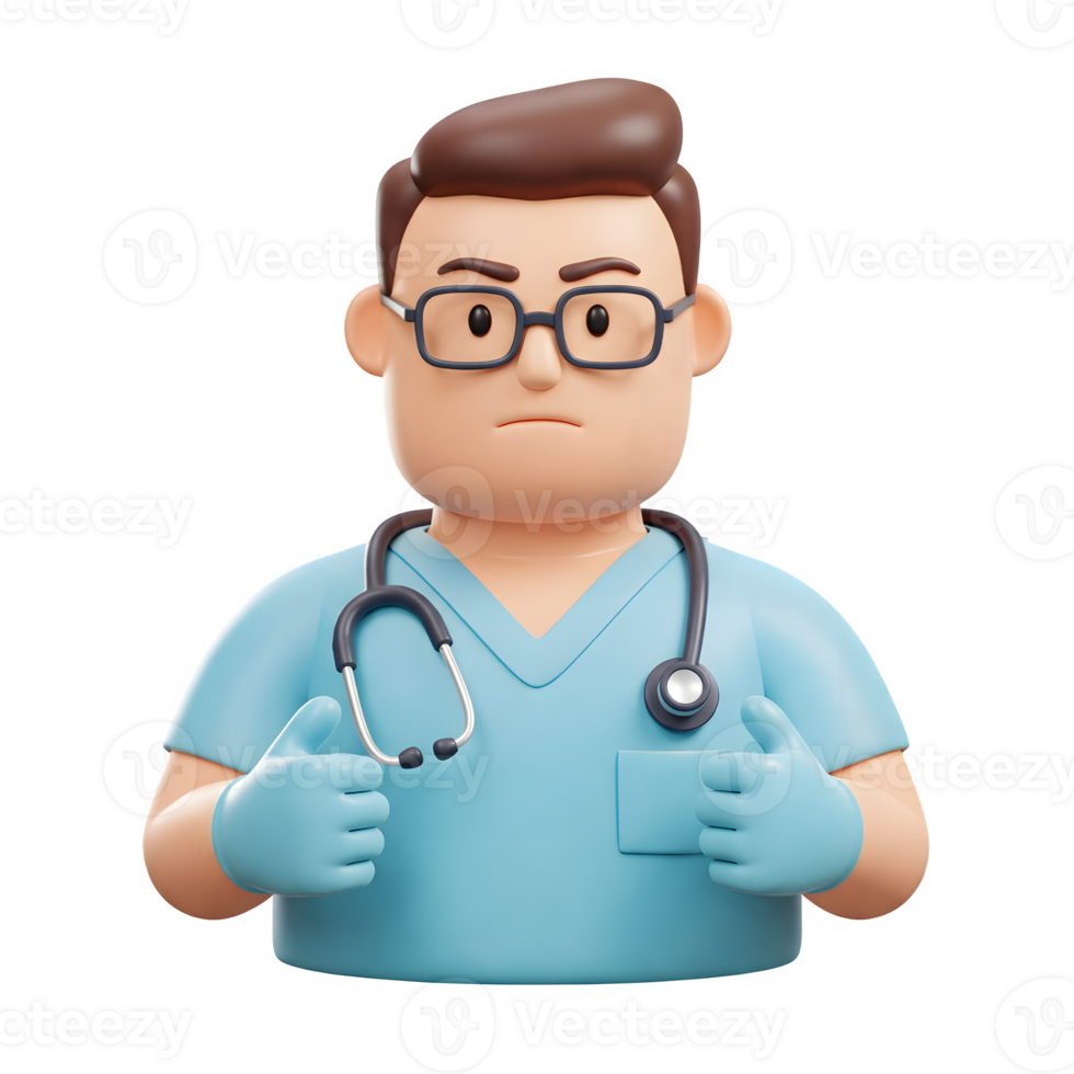 A doctor is giving a thumbs up png