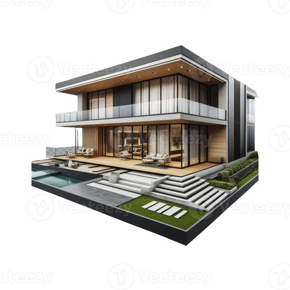 Modern house transparent png
