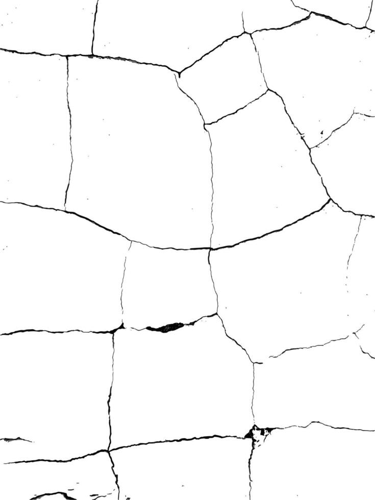 Distressed halftone texture with wall cracks. Aged background. Dry surface illustration for creative designs vector