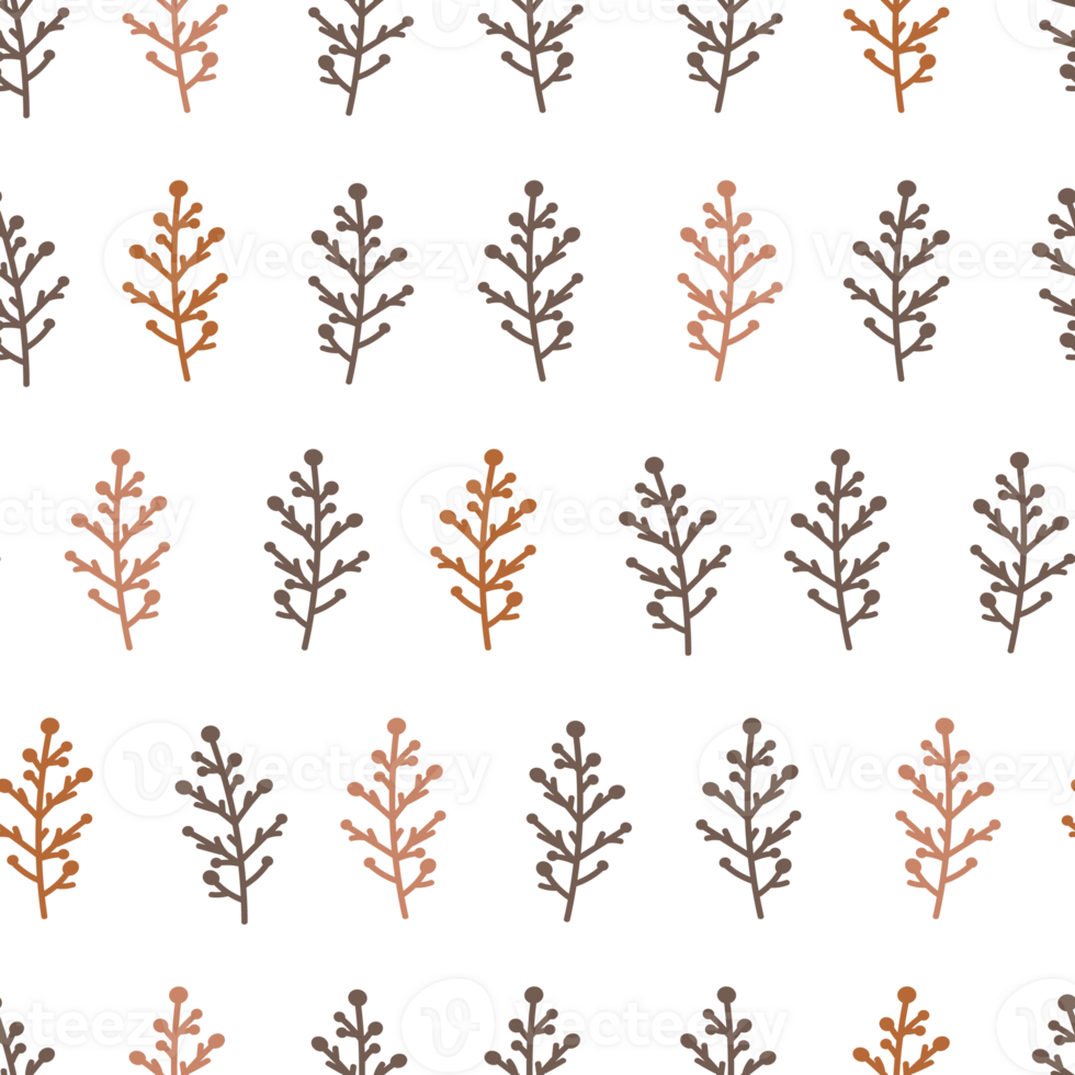 Autumn seamless pattern with twigs png