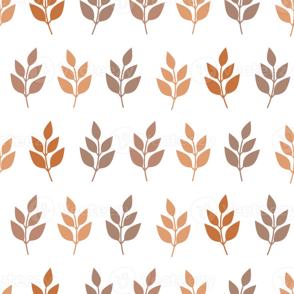 Autumn seamless pattern with branches and leaves png