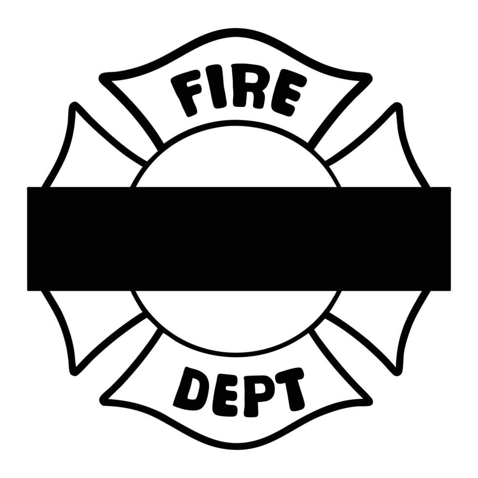 Patriotic Fireman T-shirt Design with Fire Department Maltese Cross vector