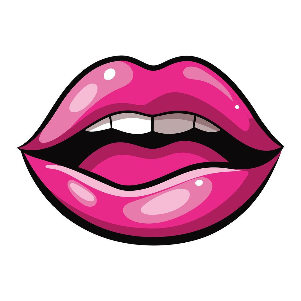 A cartoon pink mouth with a smile vector