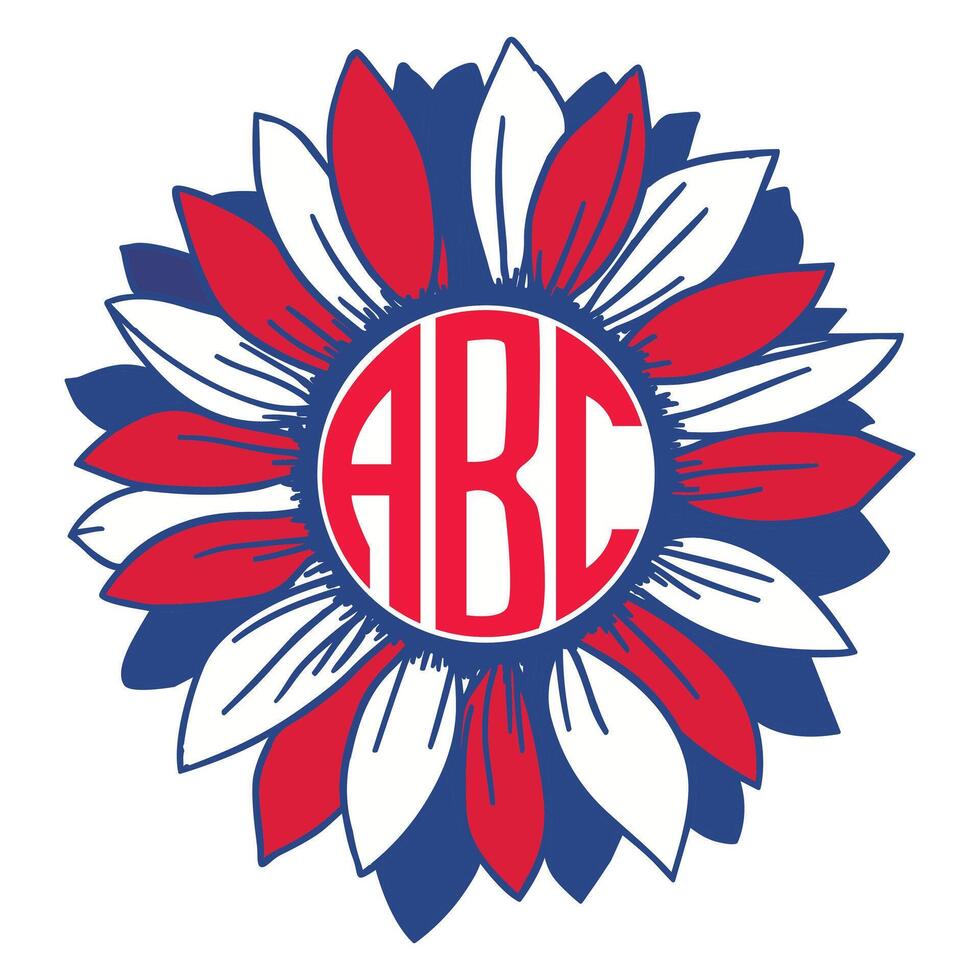 Charming Sunflower T-shirt Design for a Patriotic 4th of July vector