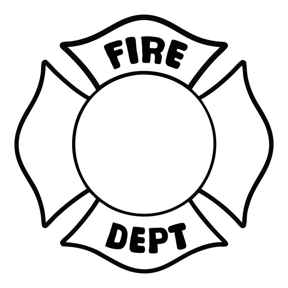 Fireman T-shirt Design with Fire Department Maltese Cross Illustration vector