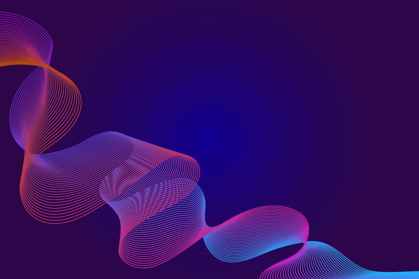 Abstract background of gradient dark blue color with a spiral multi-colored line. background for presentations vector