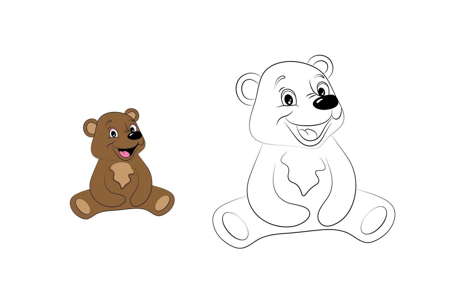Bear coloring book for children vector
