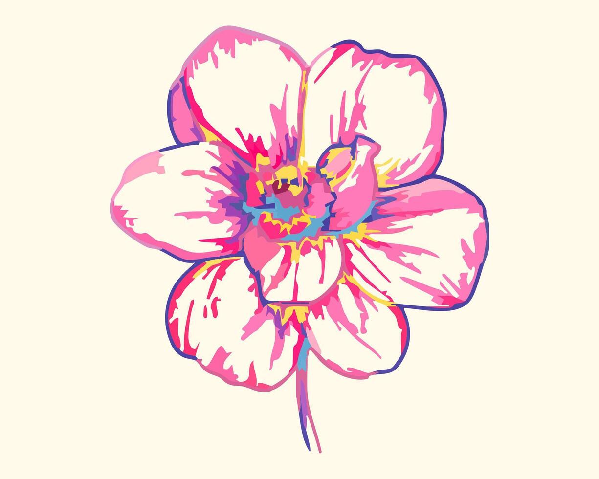 delicate pink orchid on a soft yellow background, orchid print vector