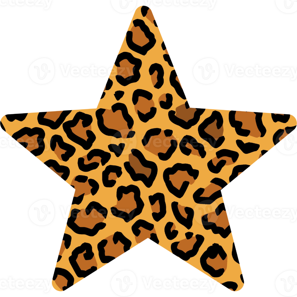 Star shape Leopard pattern. Leopard spots pattern png