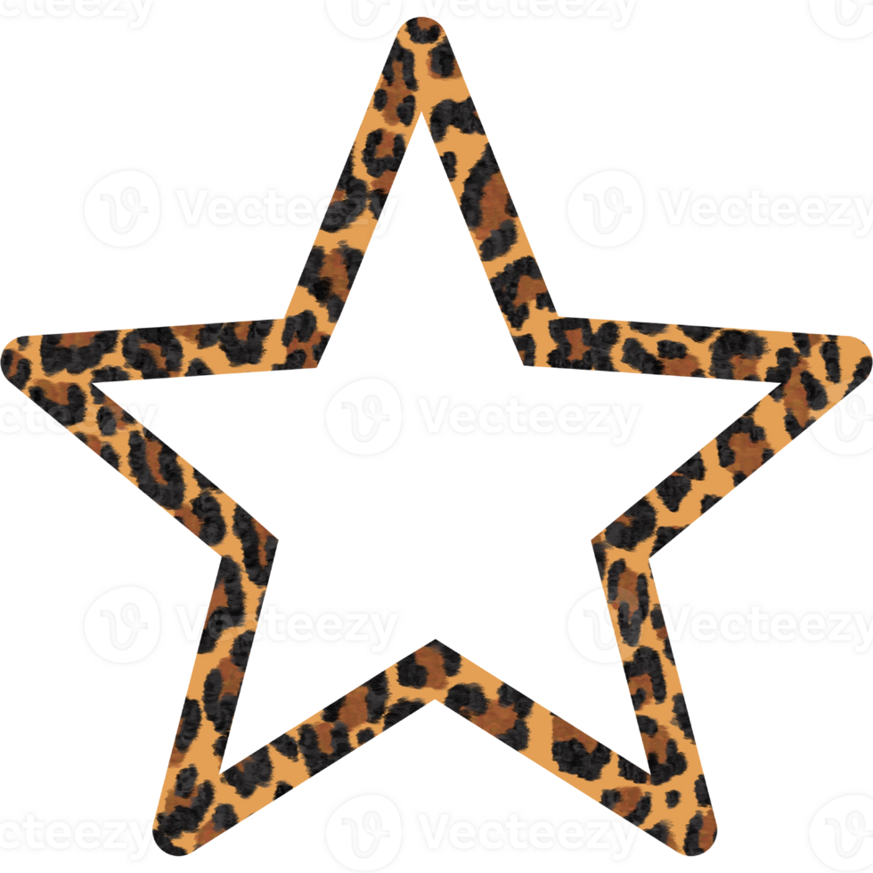 Star shape Leopard pattern. png