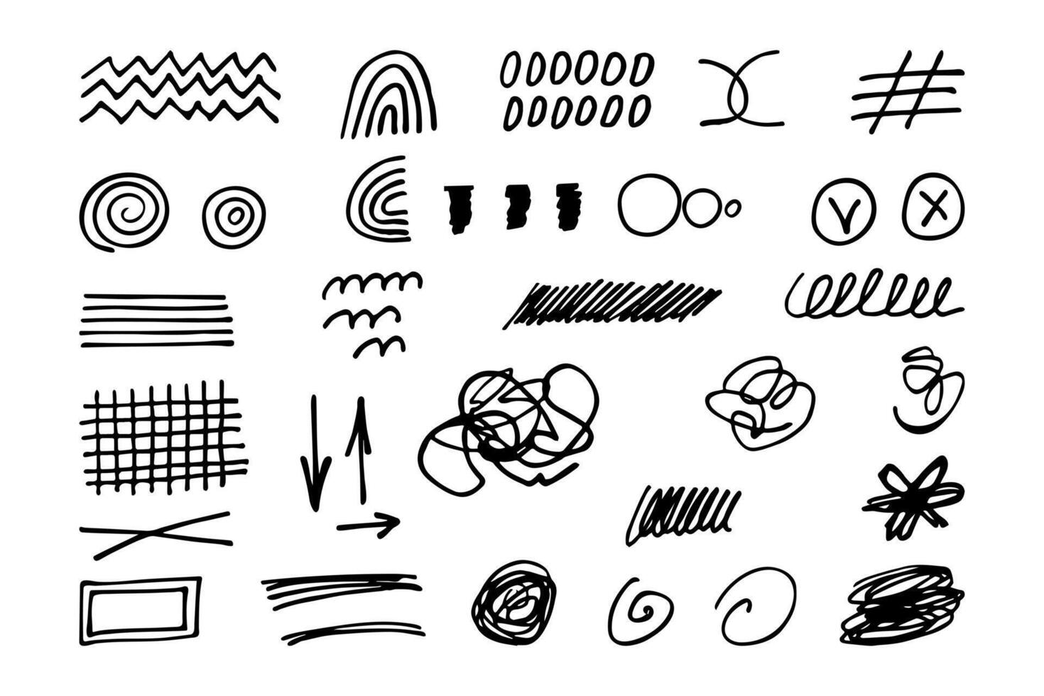 Various hand drawn doodle elements. vector