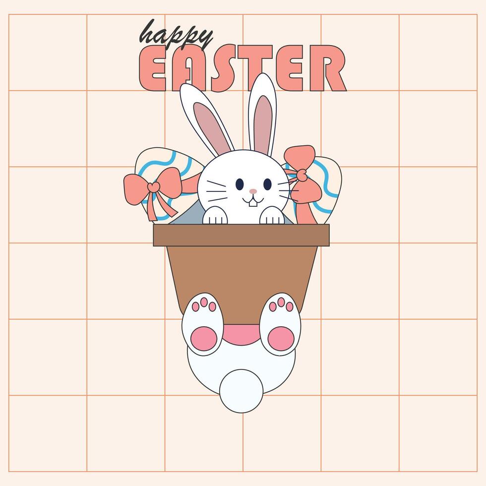 cute happy easter poster vector