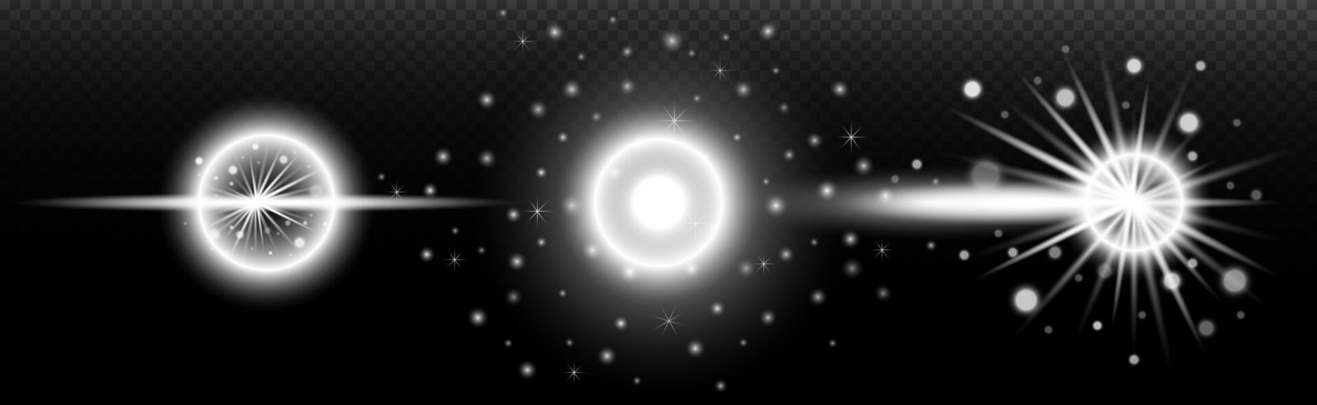 three white stars and a black background vector