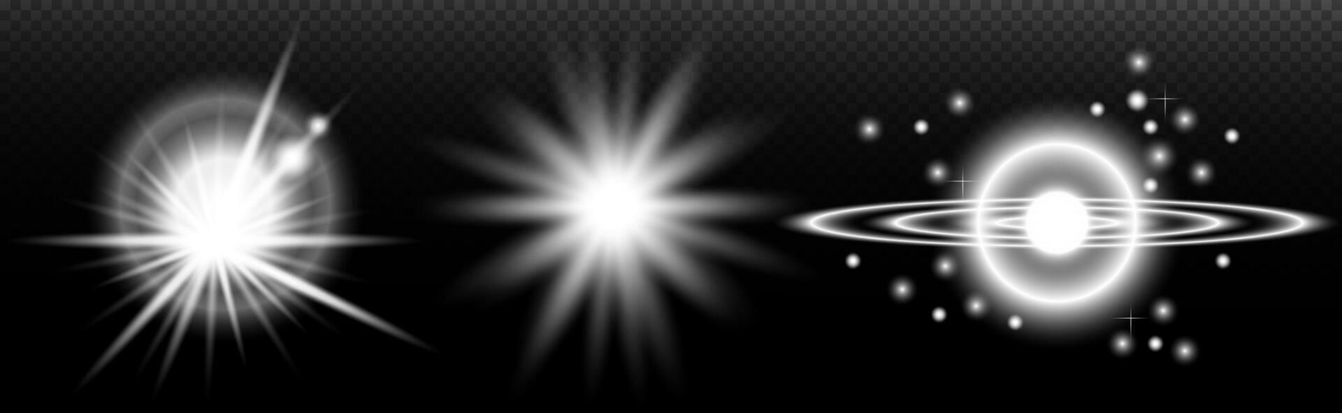 a set of four white stars and a black background vector