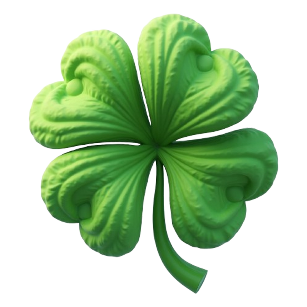 Shiny 3D Clover Leaf Icon Symbol of Luck and Prosperity png