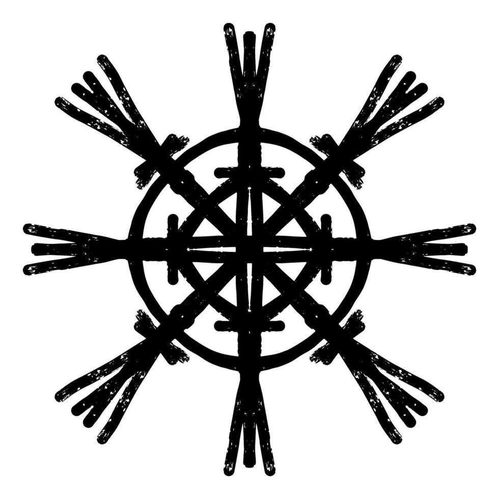 a black and white drawing. of a snowflake vector
