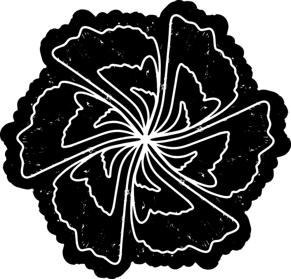 black and white drawing. of a flower vector