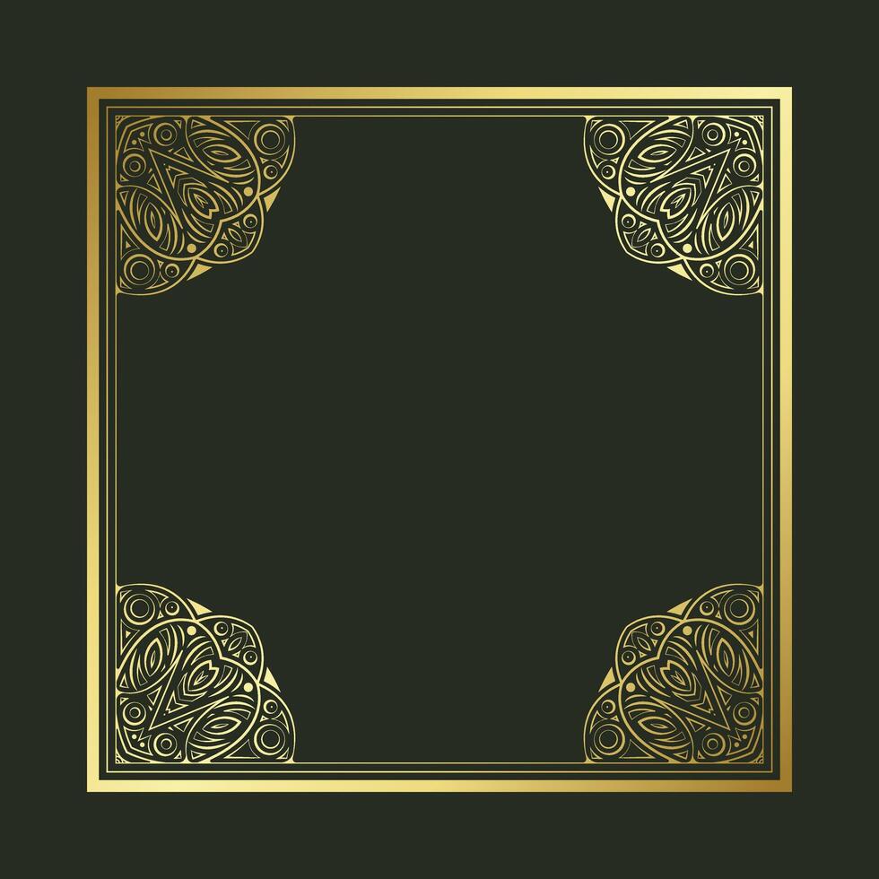 Elegant gold art decorative frame design background vector