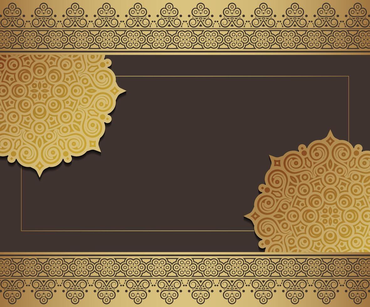 gold Dark mandala background concept. vector