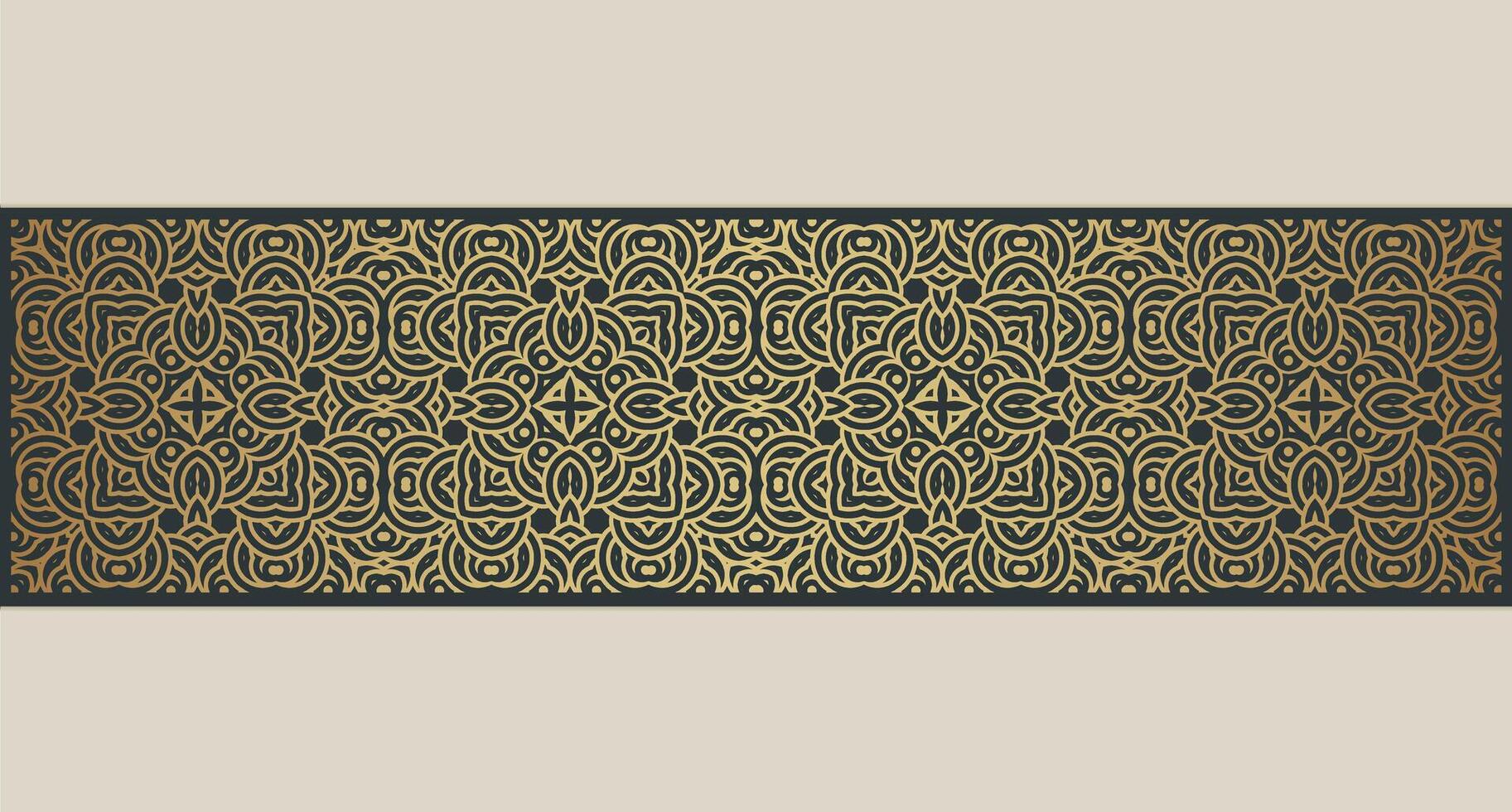Elegant golden art ornamental border template vector