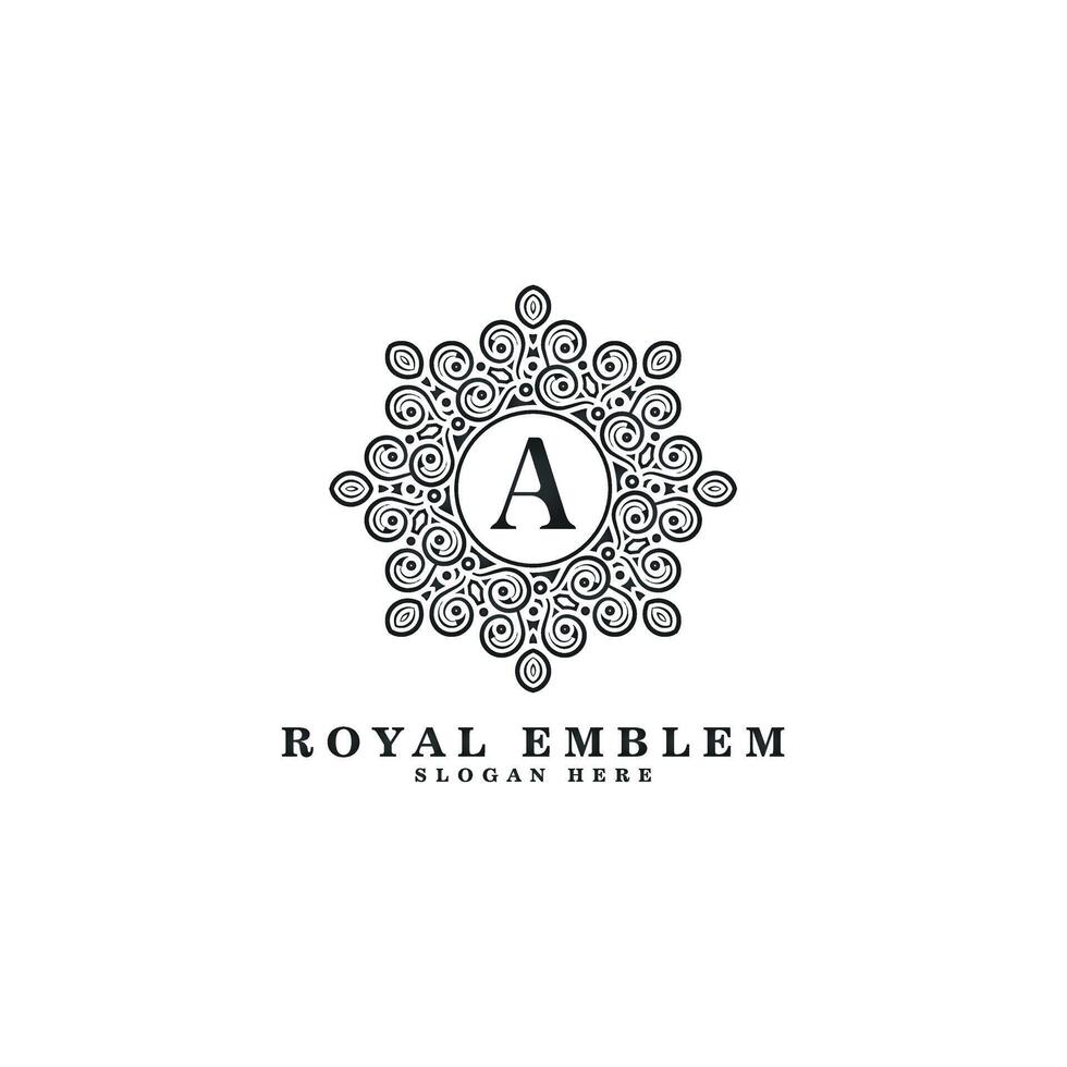 retro ornament art logo design vector