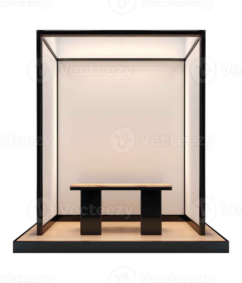 Box Event Booth Mockup Design Modern Product Showcase Exhibition Background png