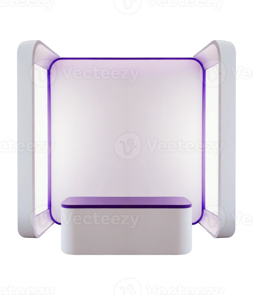 Booth Event Mockup Design Background for Product Showcase Purple png