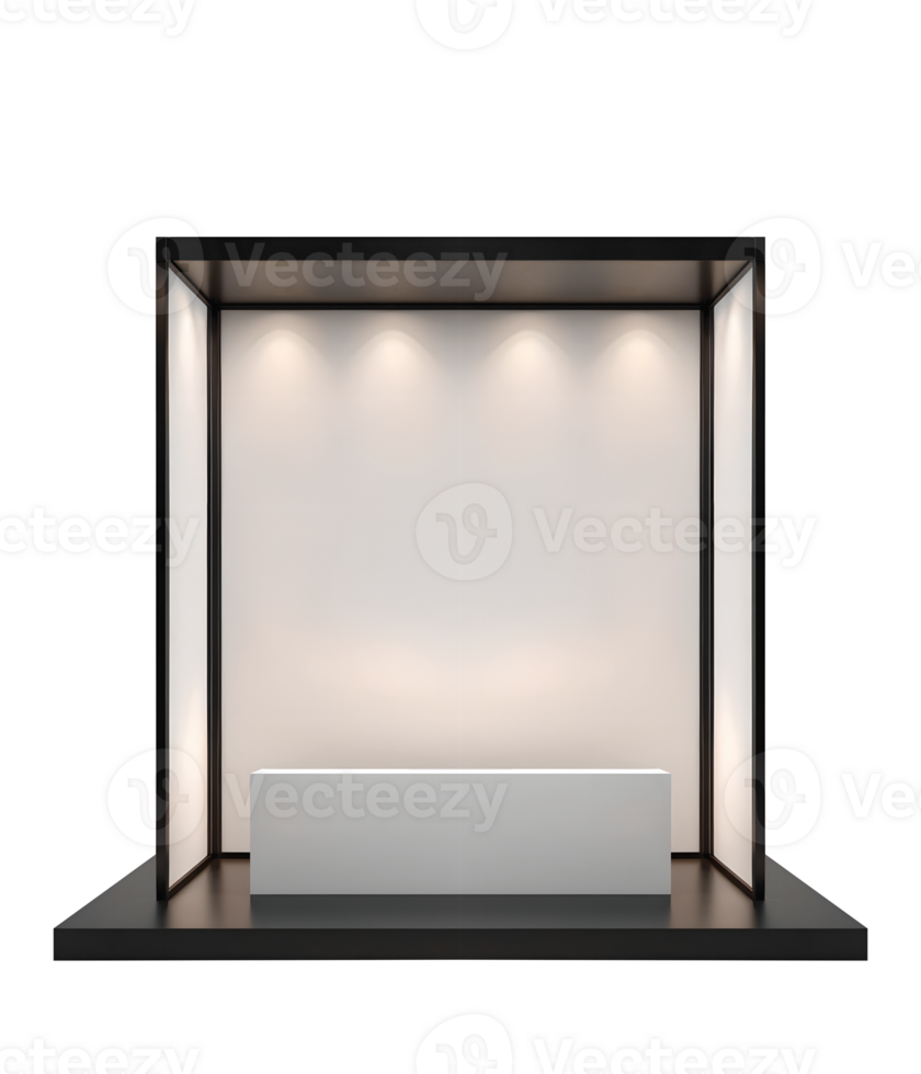 Booth Design Mockup Design Box For Display Product Showcase png