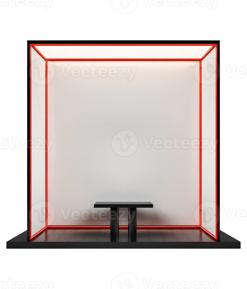 Event Booth Black and Red Modern Mockup Design for Product Exhibition Display png