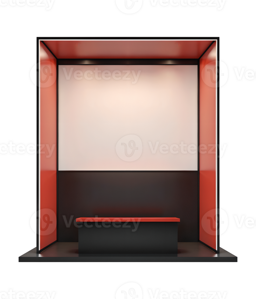 Exhibition Showcase Box Booth Design Mockup Background for Product Display png