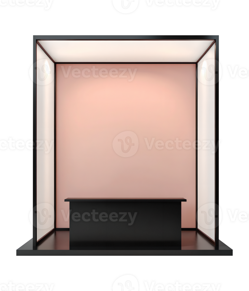 Modern Event Exhibition Booth Mockup Design Square Shape for Product Showcase png