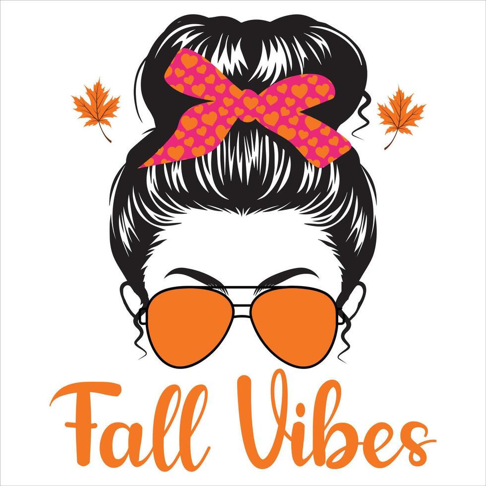 Fall Themed Typography T-shirt with Autumn Art vector