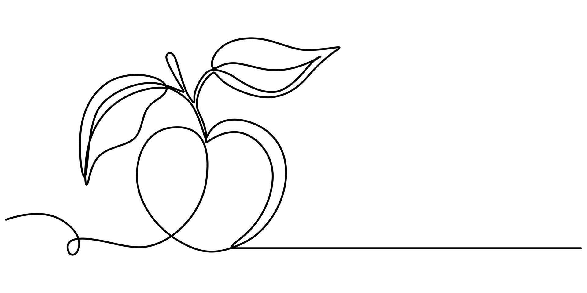 plums continuous one line drawing healthy food hand drawn illustration vector