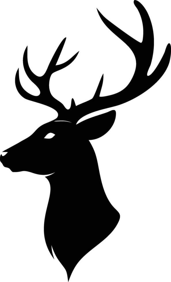 Deer head silhouette on white background vector