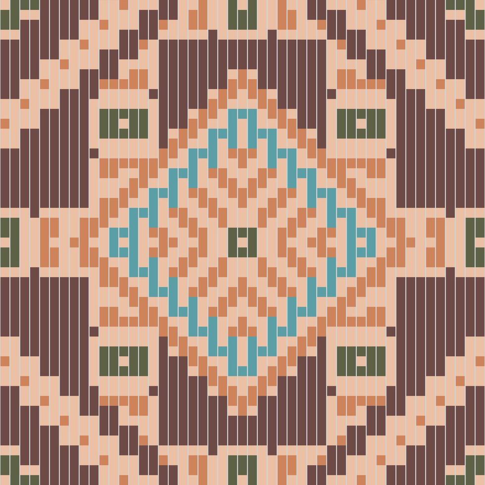 Cross Stitch Pattern Abstract Colorful Geometric Pattern Backgroundfolk Embroidery, Aztec Geometric Ornament Print. Design for Carpet, Wallpaper, Clothing, Wrapping, Fabric vector