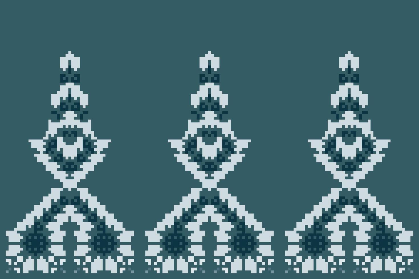 Pixel Art Abstract Ethnic Geometric Patternfolk Embroidery, Aztec Geometric Ornament Print. Design for Carpet, Wallpaper, Clothing, Wrapping, Fabric vector