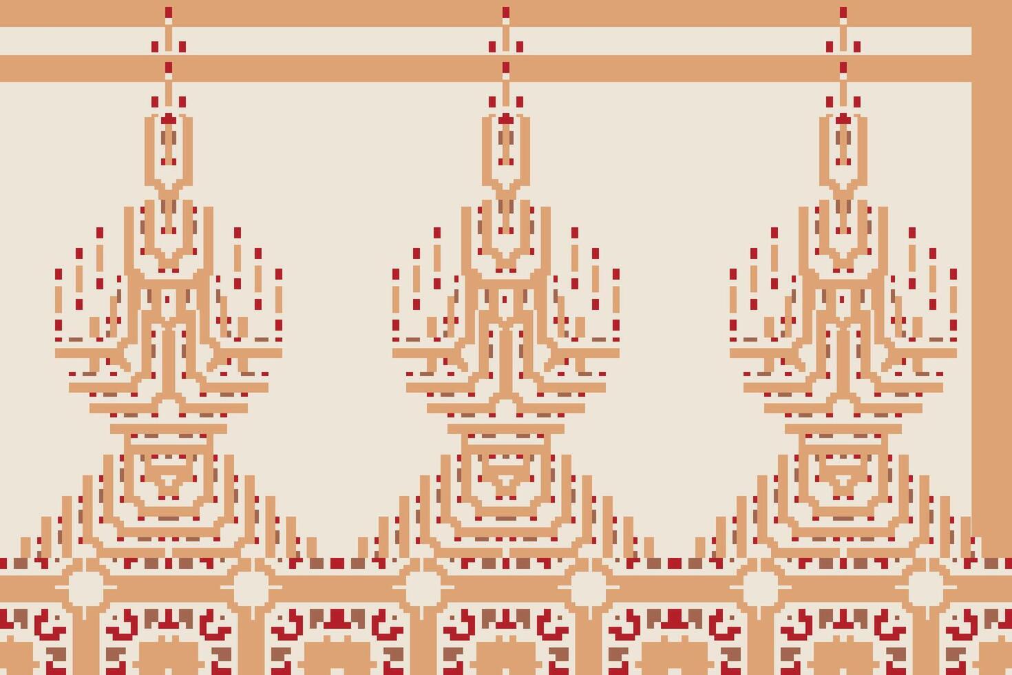 Fabric Pattern Islamic Geometric Pattern Backgroundfolk Embroidery, Aztec Geometric Ornament Print. Design for Carpet, Wallpaper, Clothing, Wrapping, Fabric vector