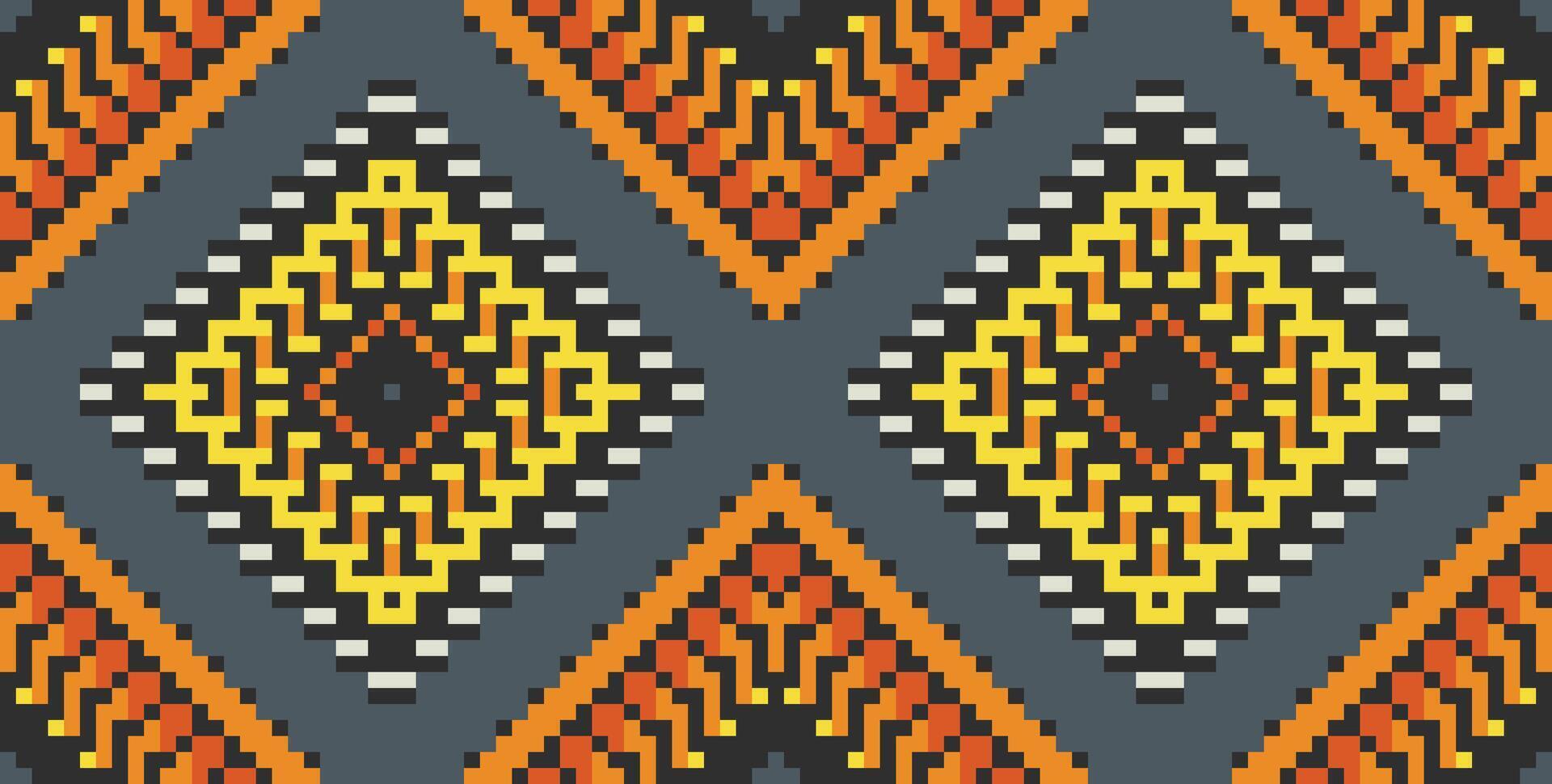 Motif Islamic Pattern Designfolk Embroidery, Aztec Geometric Ornament Print. Design for Carpet, Wallpaper, Clothing, Wrapping, Fabric vector