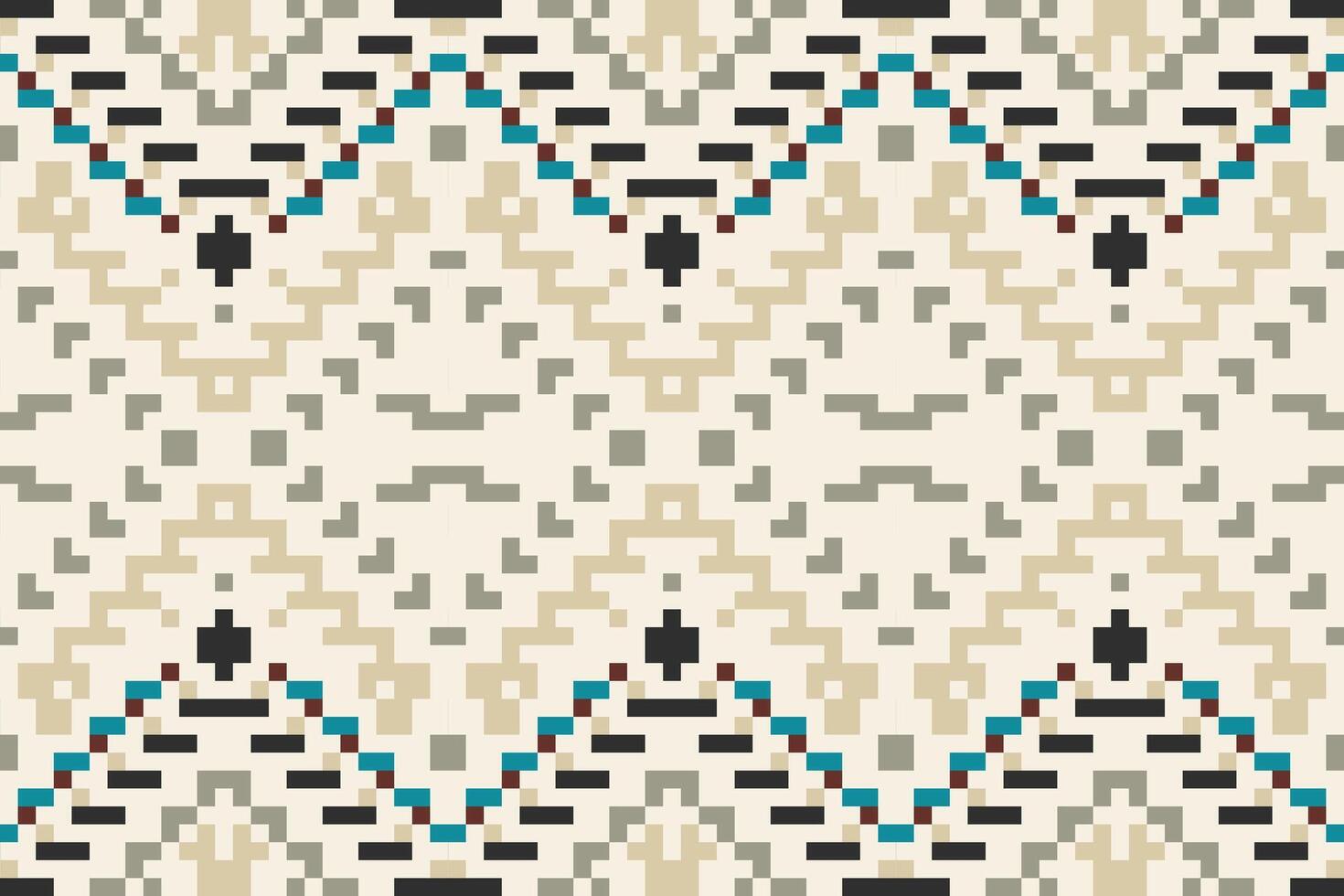 Cross Stitch Pattern Ikat Design Pattern Drawingfolk Embroidery, Aztec Geometric Ornament Print. Design for Carpet, Wallpaper, Clothing, Wrapping, Fabric vector