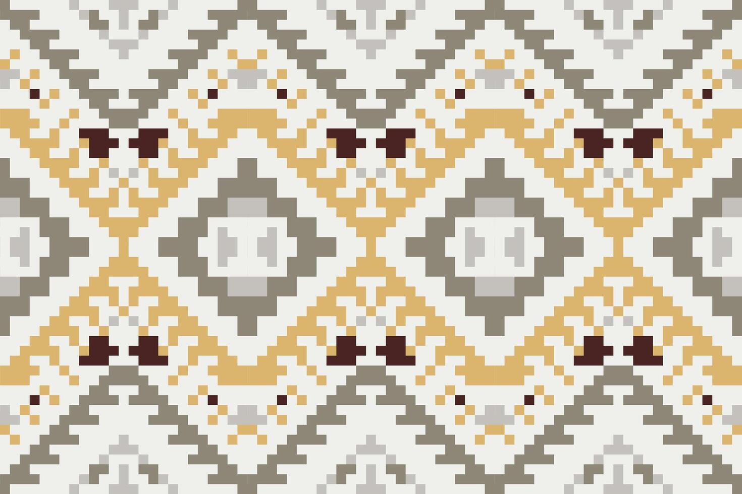 Geometric Ethnic Ethnic Motifs Patternfolk Embroidery, Aztec Geometric Ornament Print. Design for Carpet, Wallpaper, Clothing, Wrapping, Fabric vector