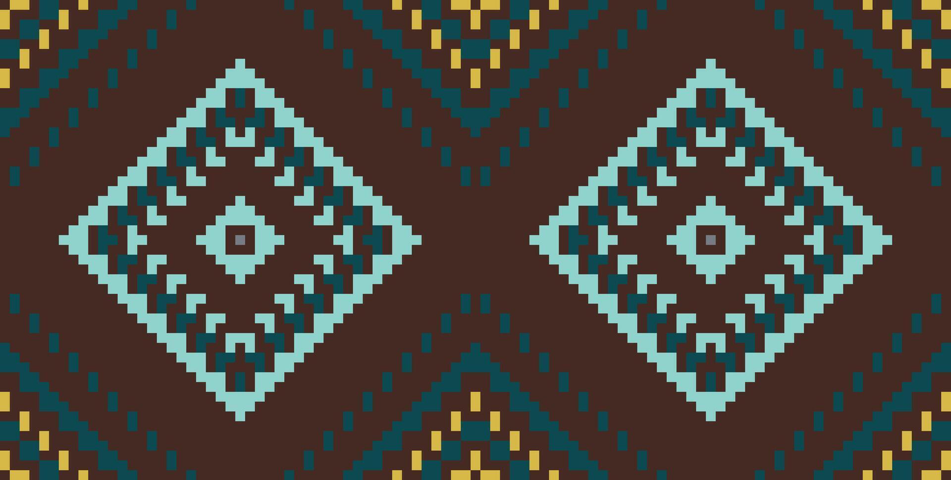 Folklore Ikat Pattern Originfolk Embroidery, Aztec Geometric Ornament Print. Design for Carpet, Wallpaper, Clothing, Wrapping, Fabric vector