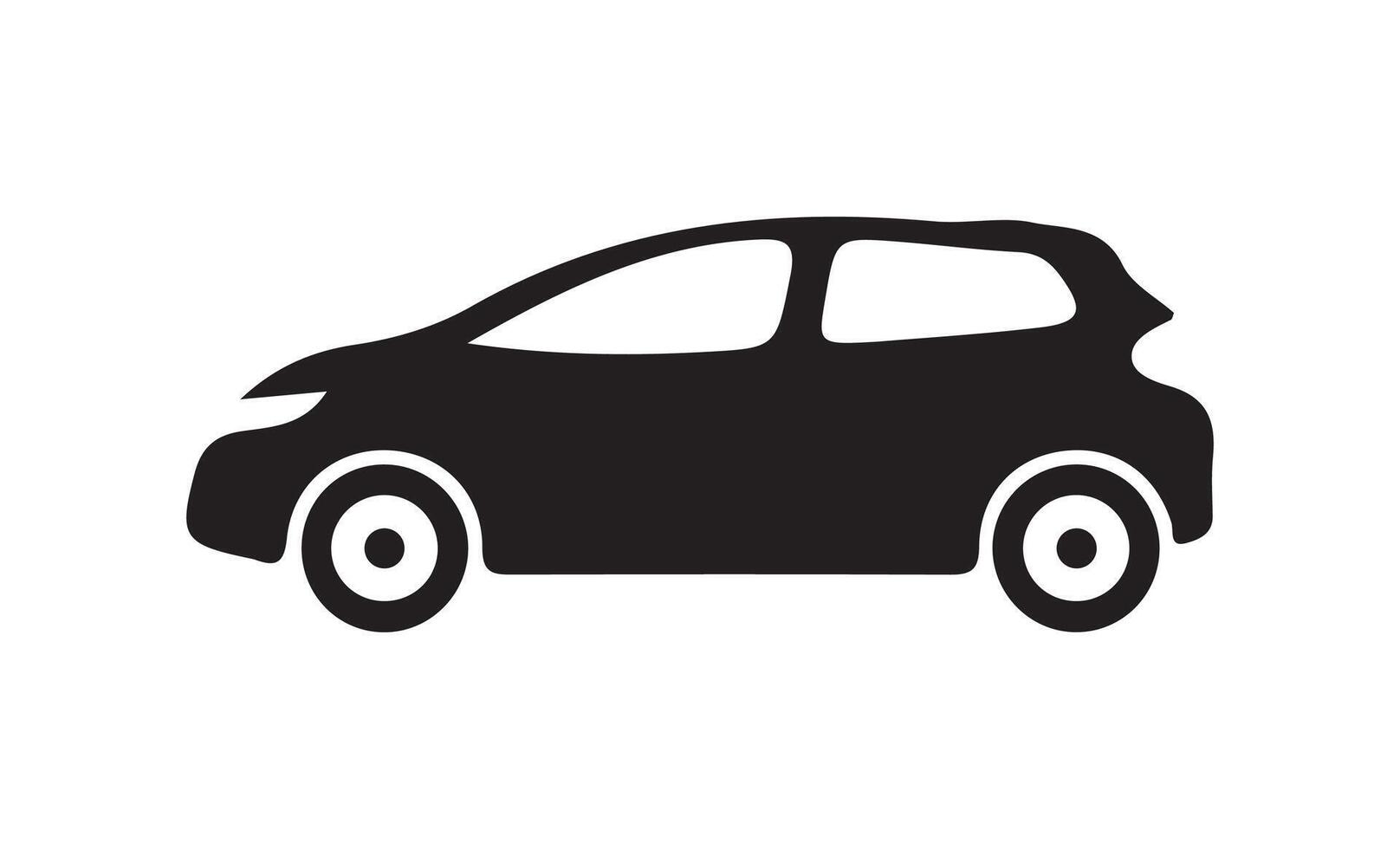 icon of a car. The car is depicted in a side profile with smooth, vector