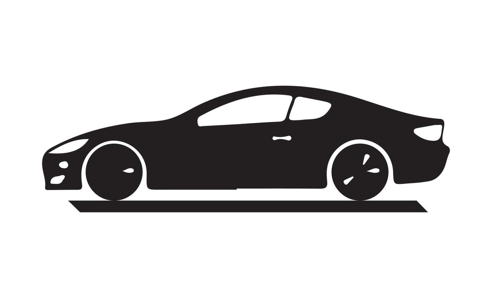 single Car Icon with white background vector