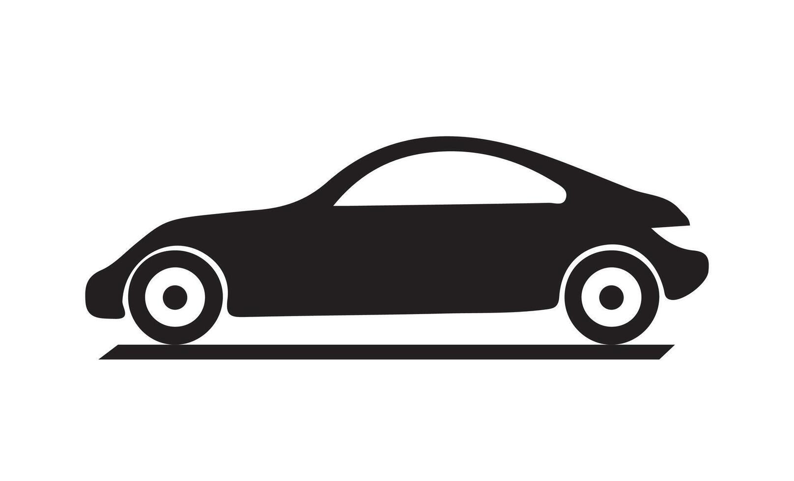 A car is driving along the road. vector